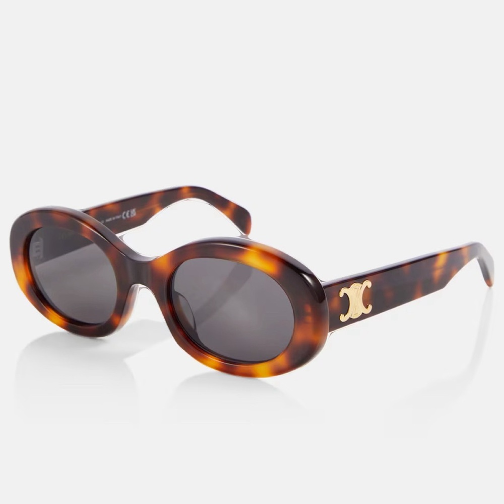Celine Tortoise Shell Sunglasses with Gold Accent